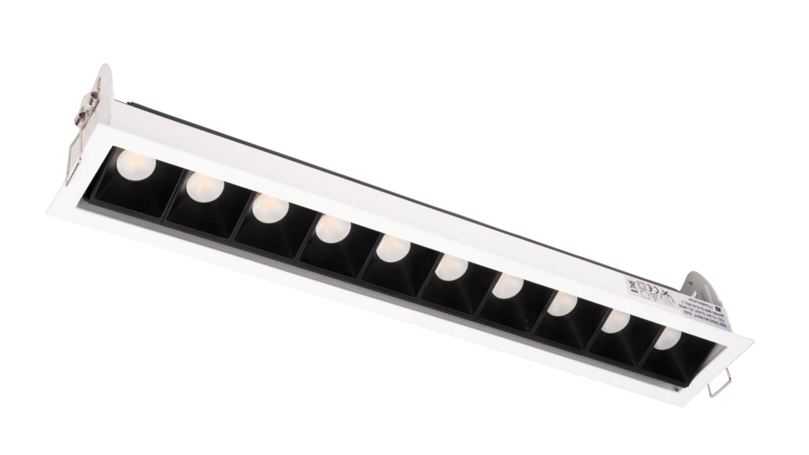 LED Inbouw Linear Downlight, 10x3W, 2700K, Wit