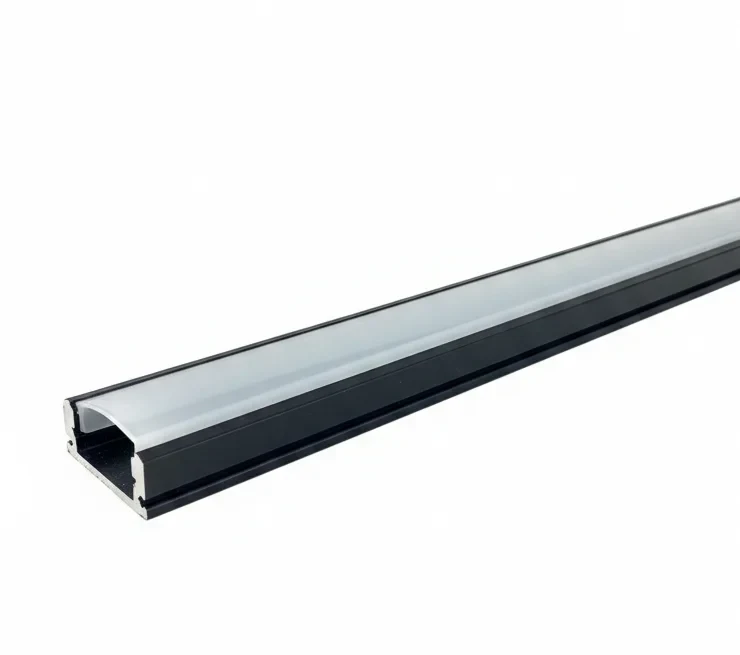 Aluminium U Profiel, 17x7mm, 2m, Zwart