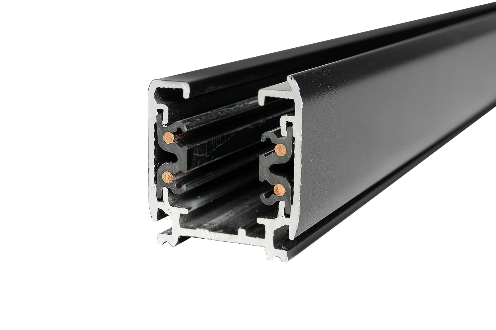 3-fase spanningsrail, 1000mm, Zwart