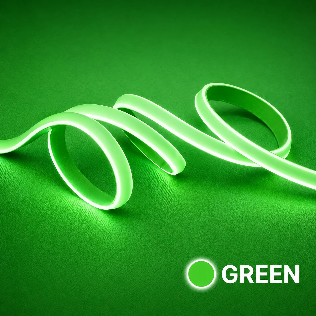 LED strip, 50 meter, Groen, COB Leds, High Voltage, 220V, IP65