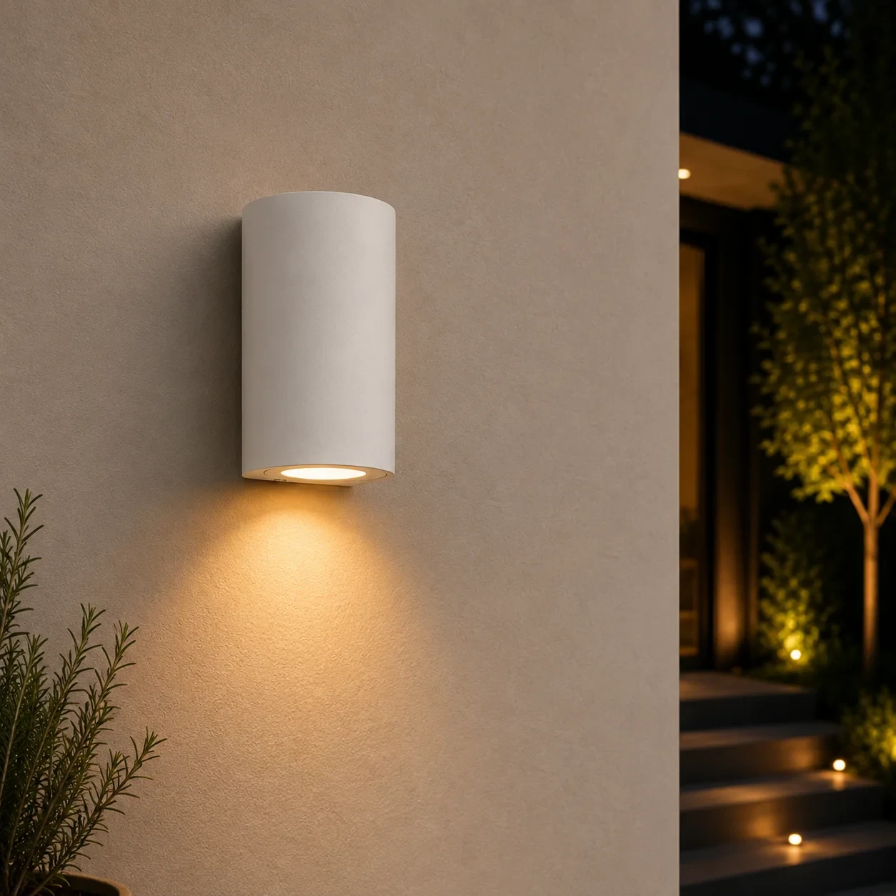 Moderne wandlamp, GU10 fitting, Aluminium, IP65, Wit