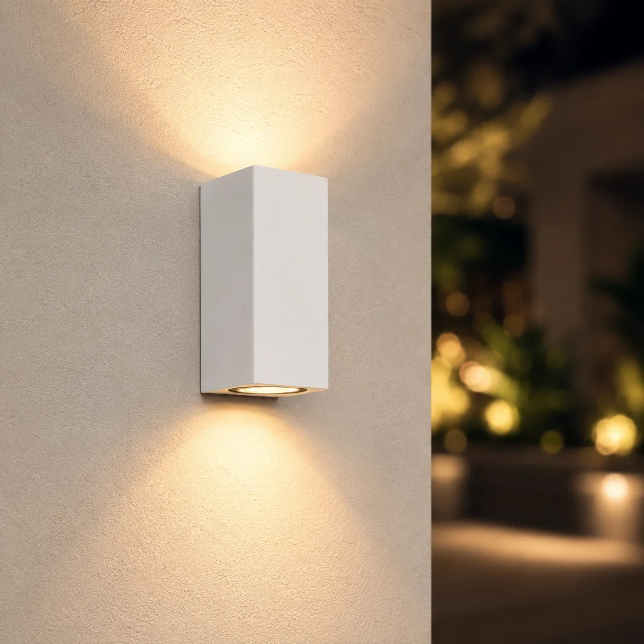 Moderne wandlamp, GU10 fitting, Aluminium, IP65, Wit