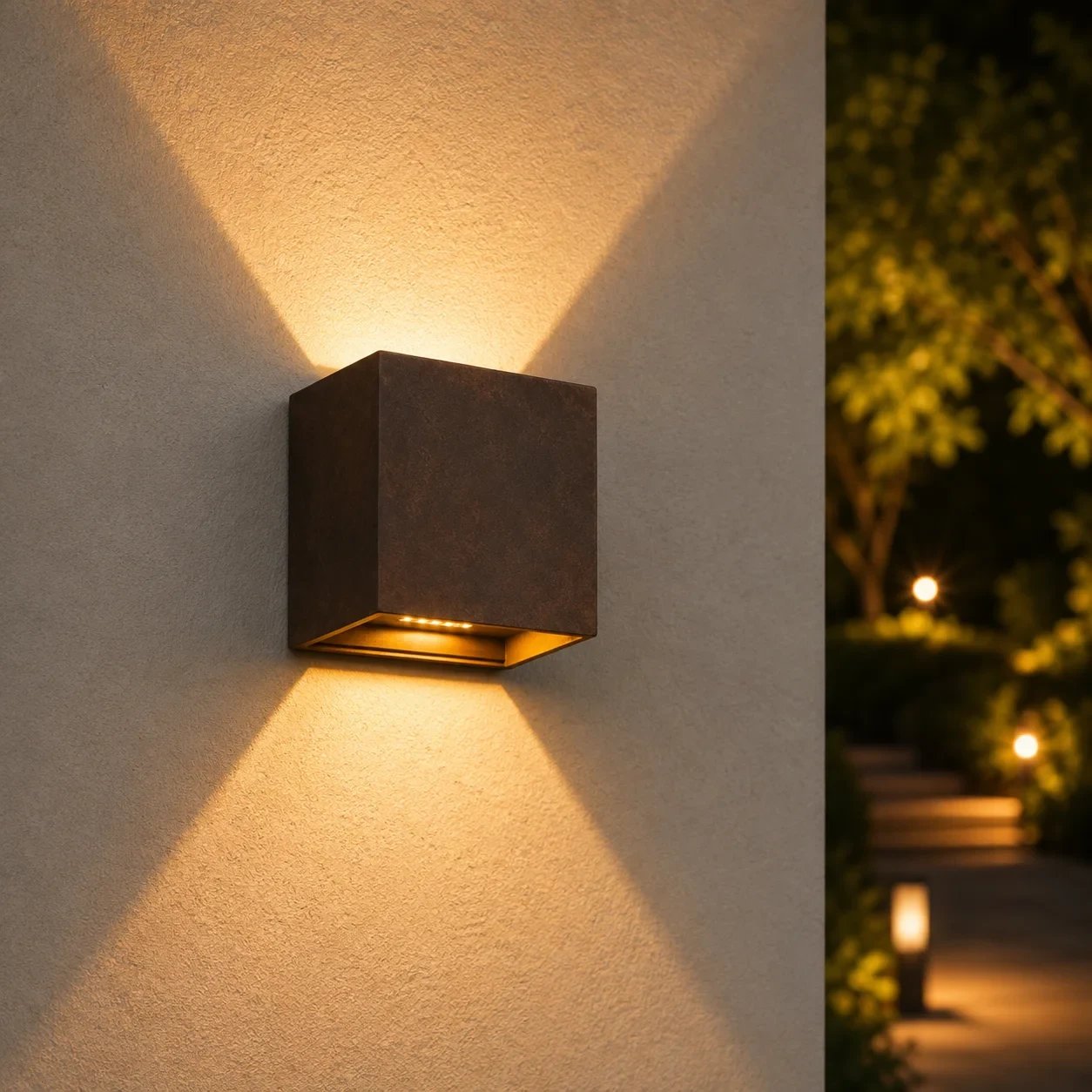 Wandlamp smart corten, 7W, RGBCW, Aluminium, IP65