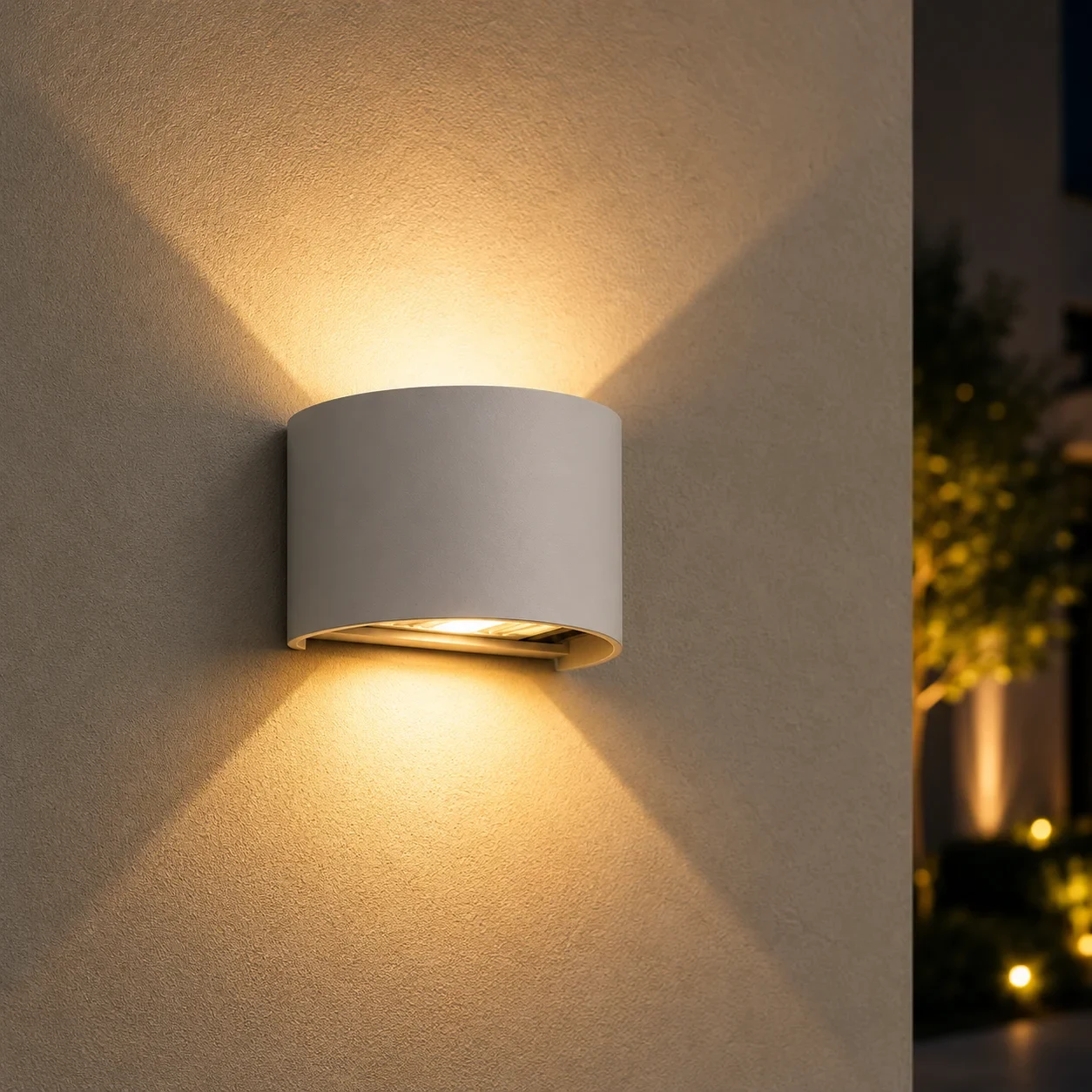 Moderne Ronde Wandlamp, Aluminium, Wit, 135x120mm