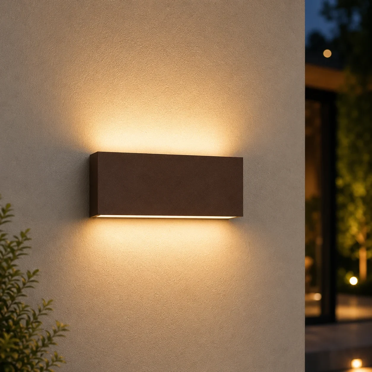 Moderne wandlamp corten, 2x5W, CCT, Aluminium, IP65