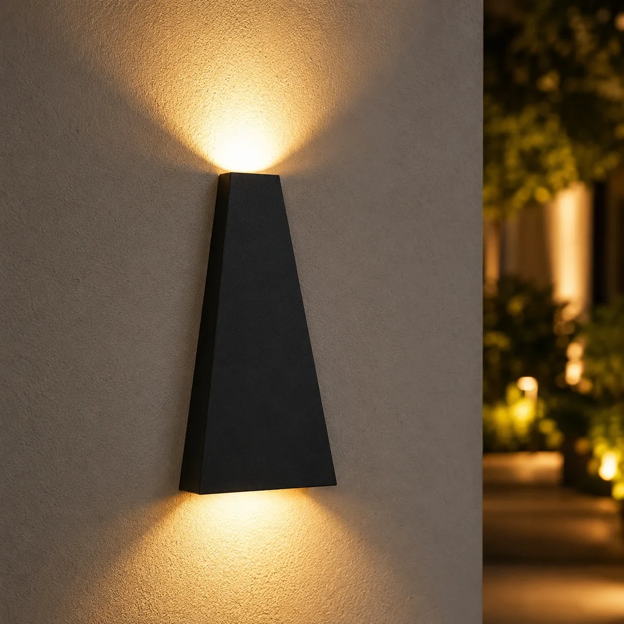 Moderne wandlamp zwart, 2x3W, CCT, Aluminium, IP65
