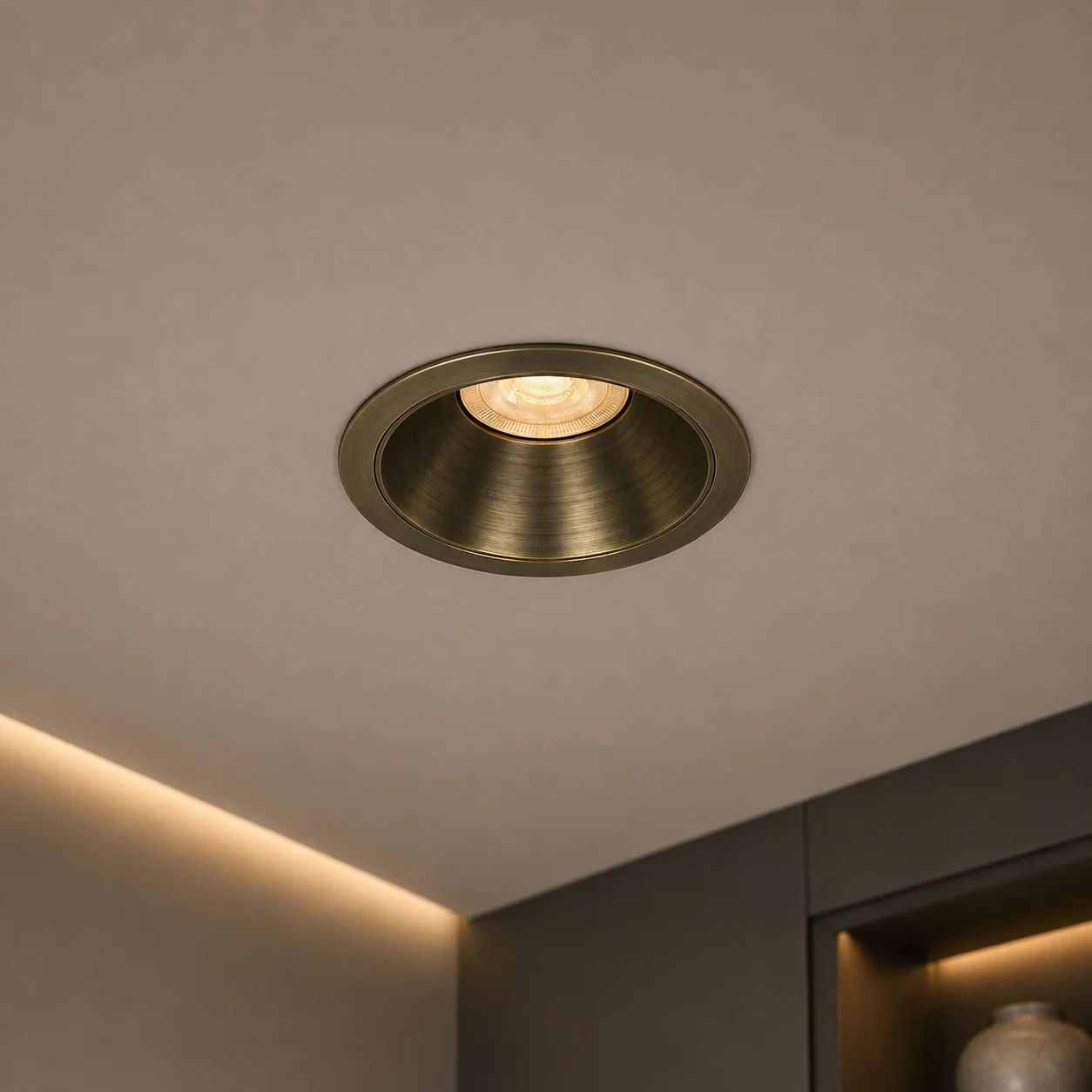 LED GU10 Inbouwspot Armatuur, DAZZLE, Antiek Brons, IP20