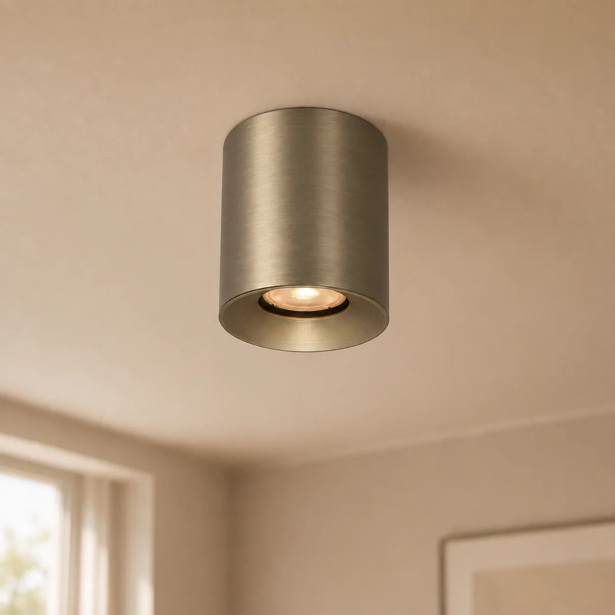 Plafondspot FACE, Rond, GU10, IP20, Antiek Brons