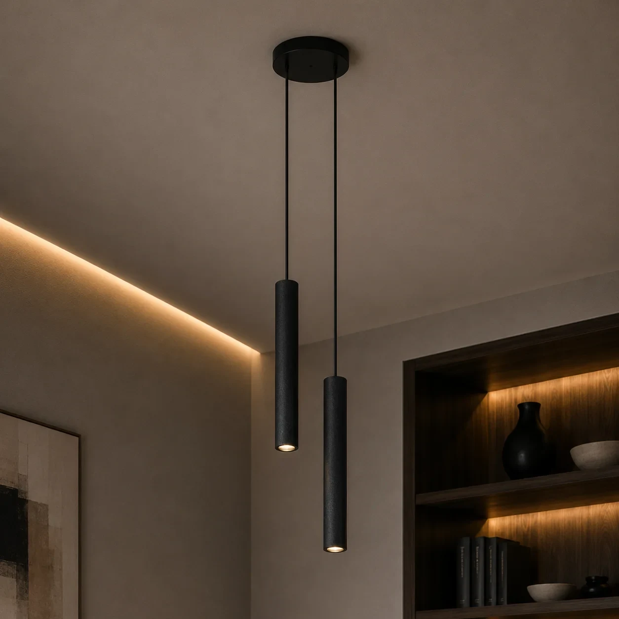 Hanglamp HOLA GRID FIX, Zwart, IP20