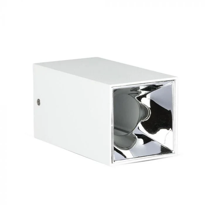 GU10 Armatuur, Vierkant, Wit, Chroom