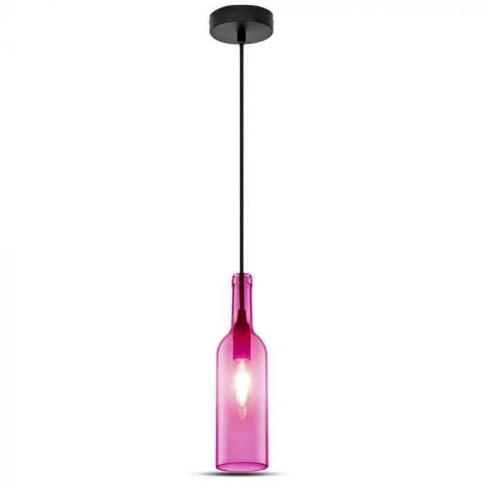 Fles Hanglamp, E14, Rosé
