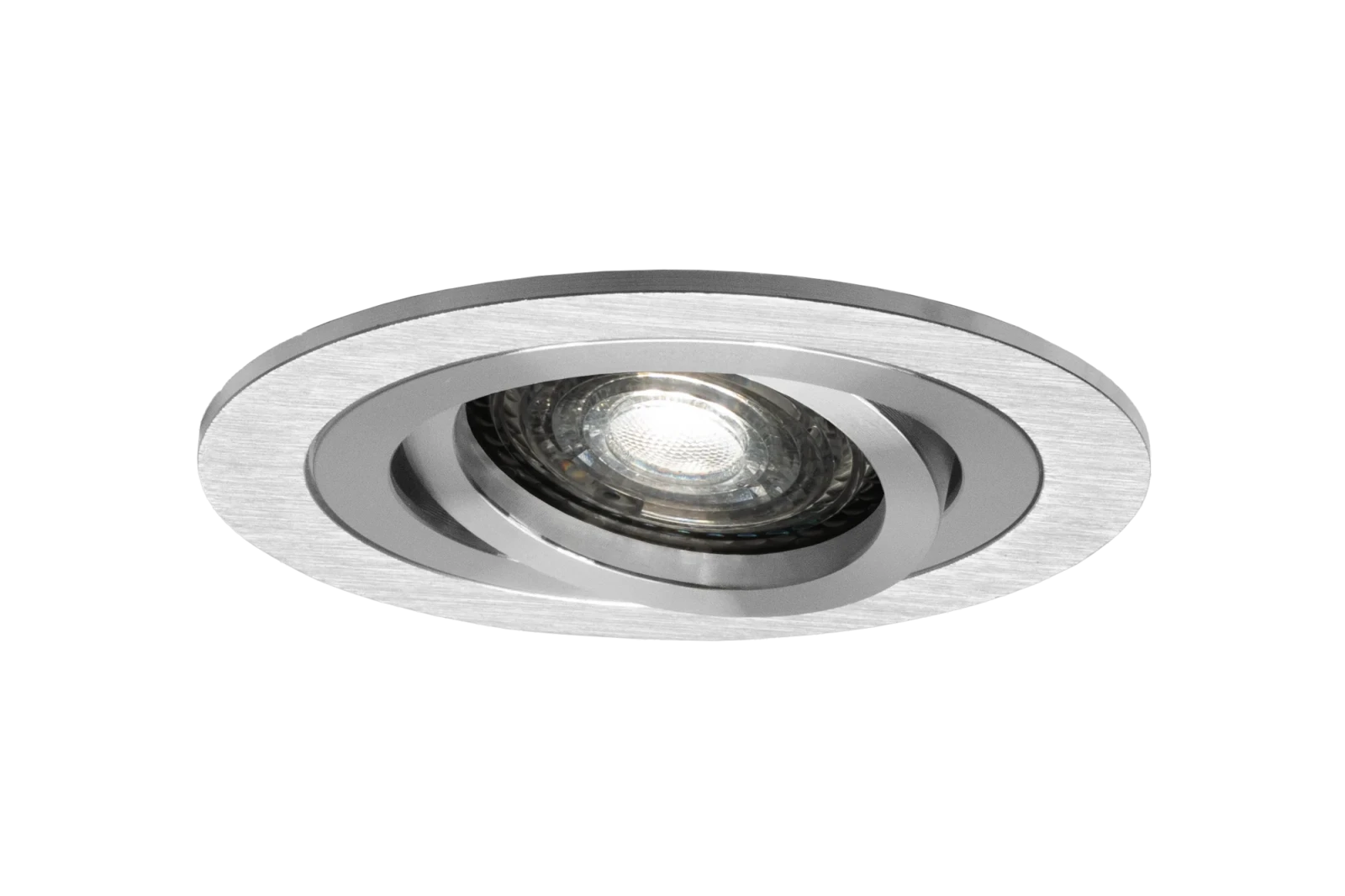 LED GU10 Inbouwspot Armatuur, Rond, Kantelbaar, IP20, Zilvergrijs RVS