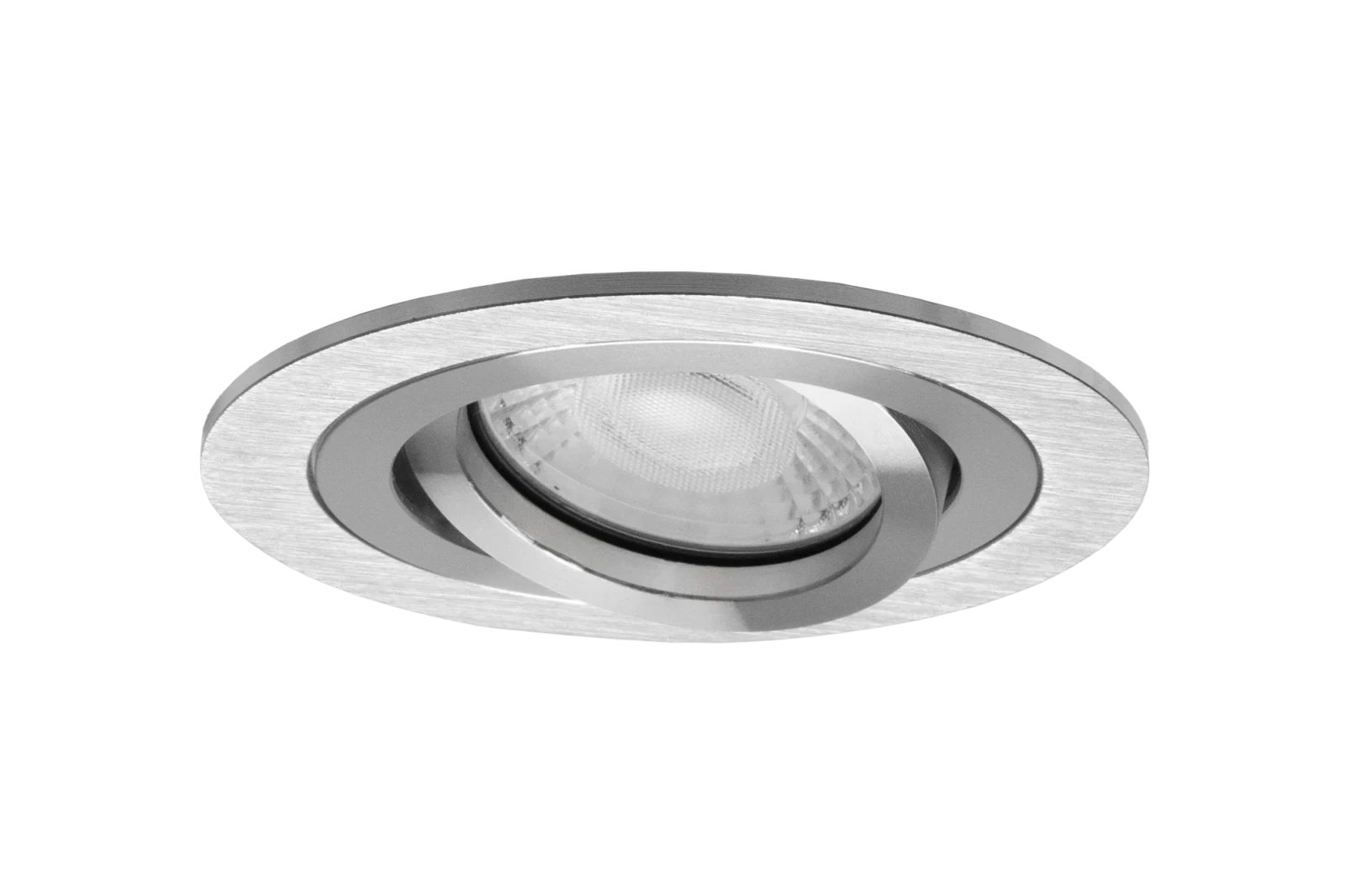 LED GU10 Inbouwspot Armatuur, Rond, Kantelbaar, IP20, Zilvergrijs RVS