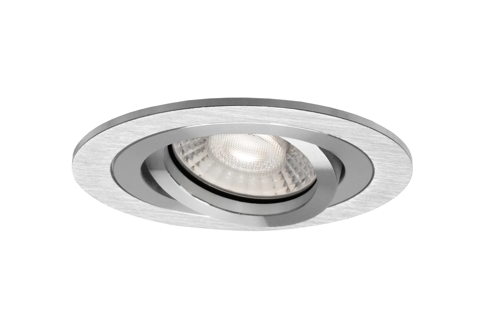 LED GU10 Inbouwspot Armatuur, Rond, Kantelbaar, IP20, Zilvergrijs RVS