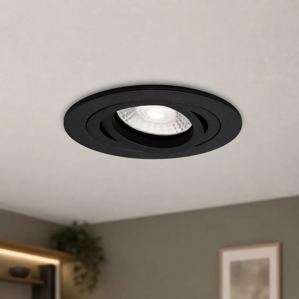LED GU10 Inbouwspot Armatuur, Rond, Kantelbaar, IP20, Zwart