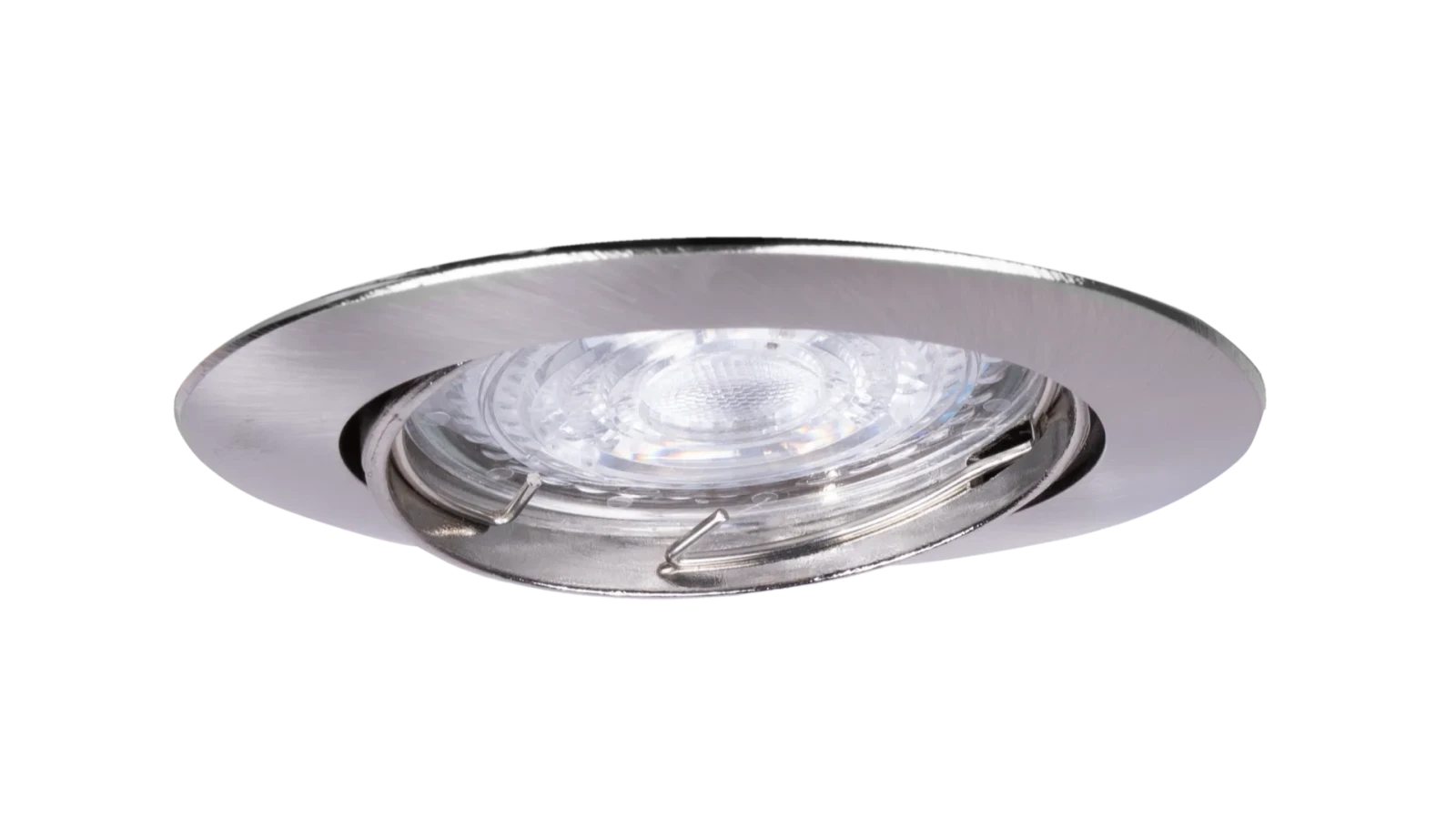LED GU10 Inbouwspot Armatuur, Rond, Kantelbaar, IP20, Satijn Nikkel