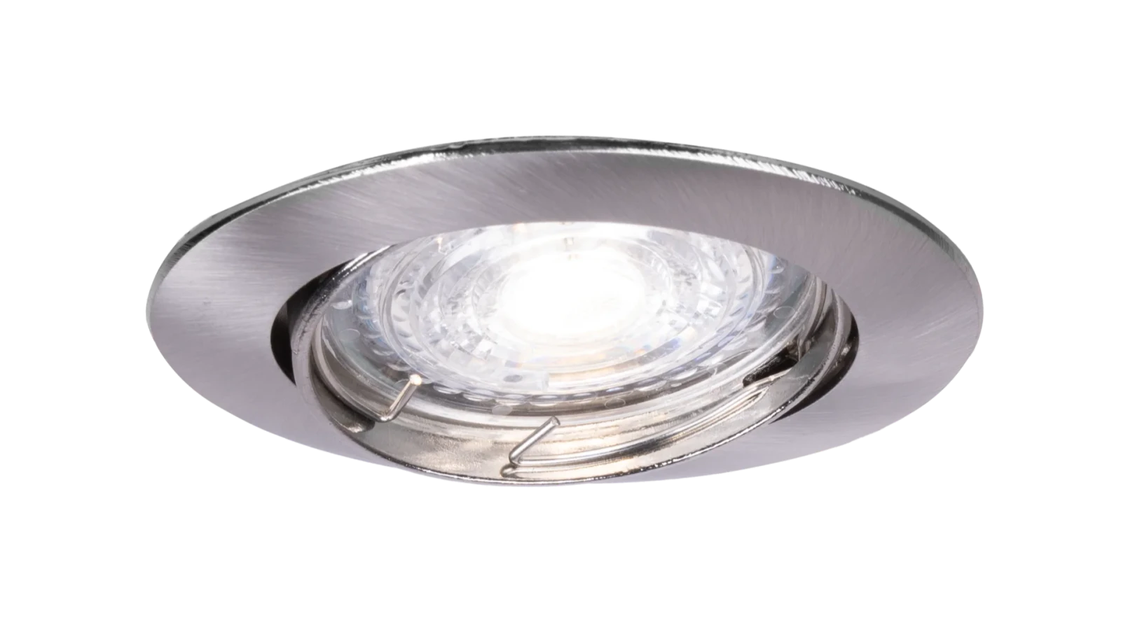 LED GU10 Inbouwspot Armatuur, Rond, Kantelbaar, IP20, Satijn Nikkel