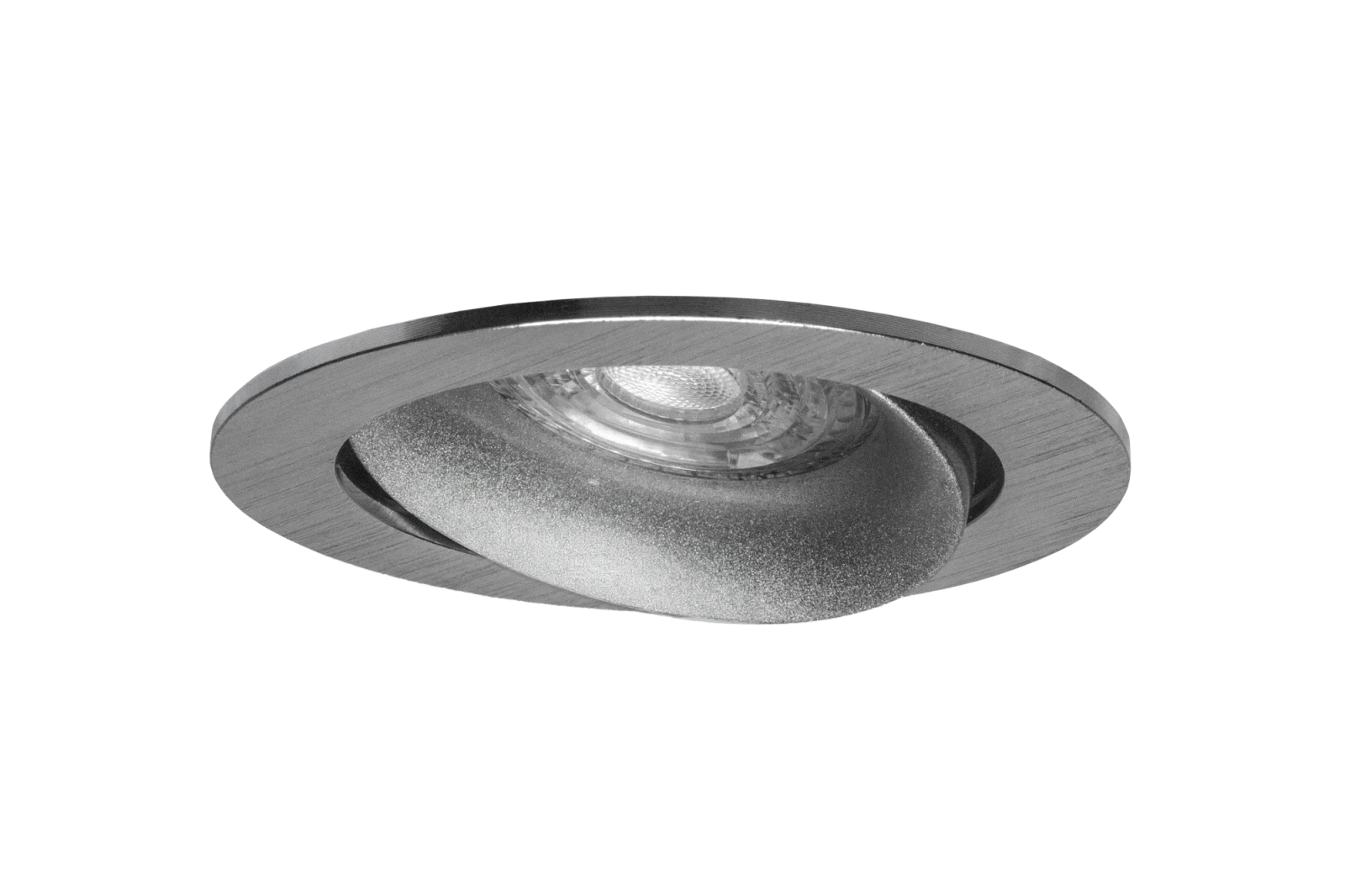 LED GU10 Inbouwspot Armatuur, Rond, Kantelbaar, IP20, Geborsteld Aluminium