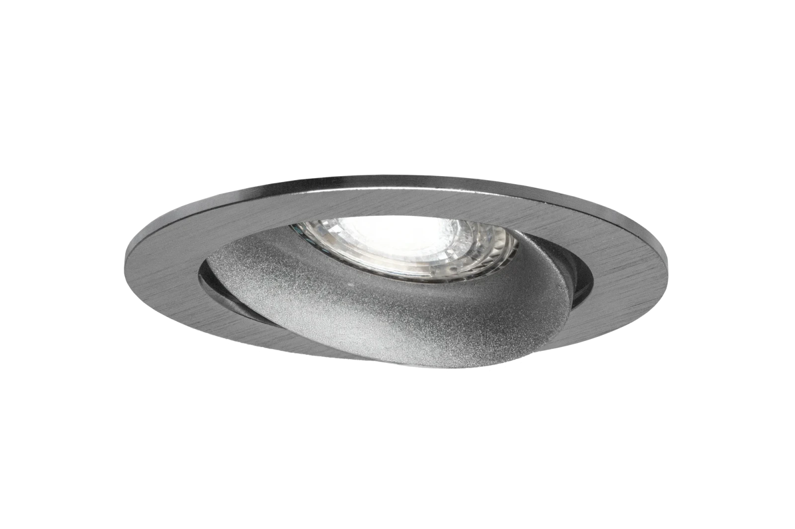 LED GU10 Inbouwspot Armatuur, Rond, Kantelbaar, IP20, Geborsteld Aluminium