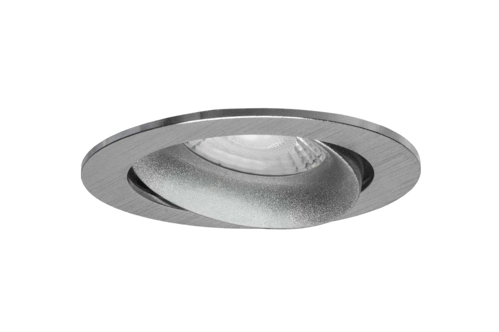 LED GU10 Inbouwspot Armatuur, Rond, Kantelbaar, IP20, Geborsteld Aluminium