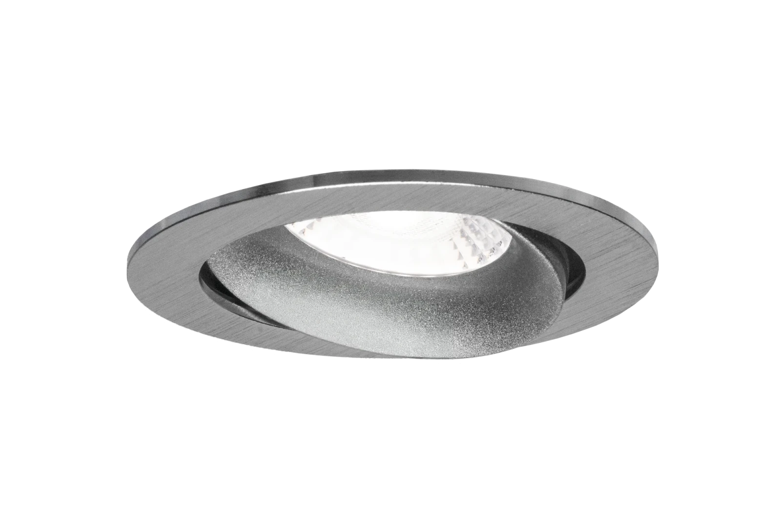 LED GU10 Inbouwspot Armatuur, Rond, Kantelbaar, IP20, Geborsteld Aluminium