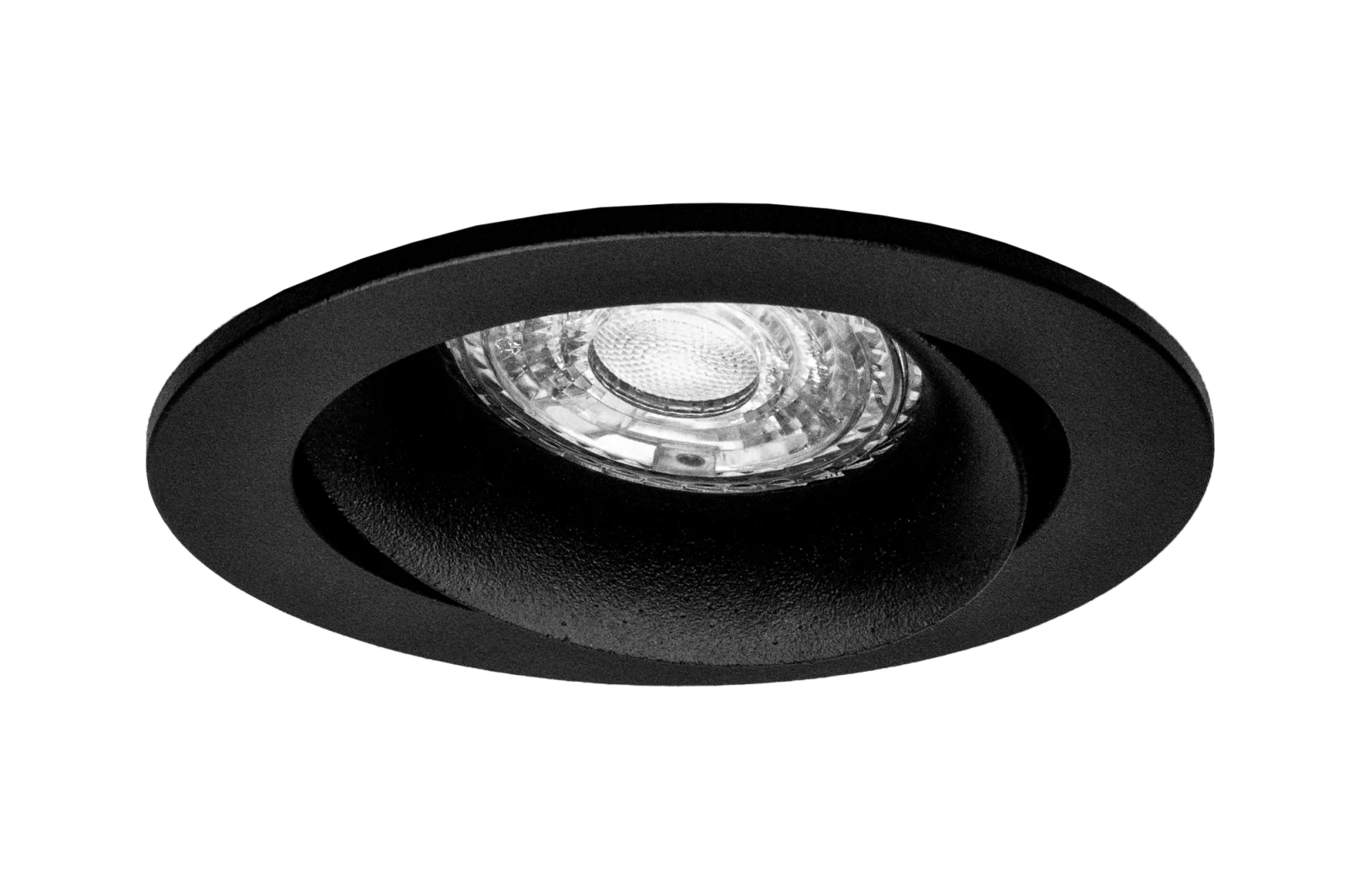 LED GU10 Inbouwspot Armatuur, Rond, Kantelbaar, IP20, Mat Zwart