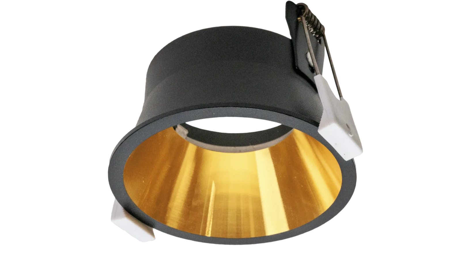 LED GU10 Inbouwspot Armatuur, Rond, IP20, Mat Zwart + Gold