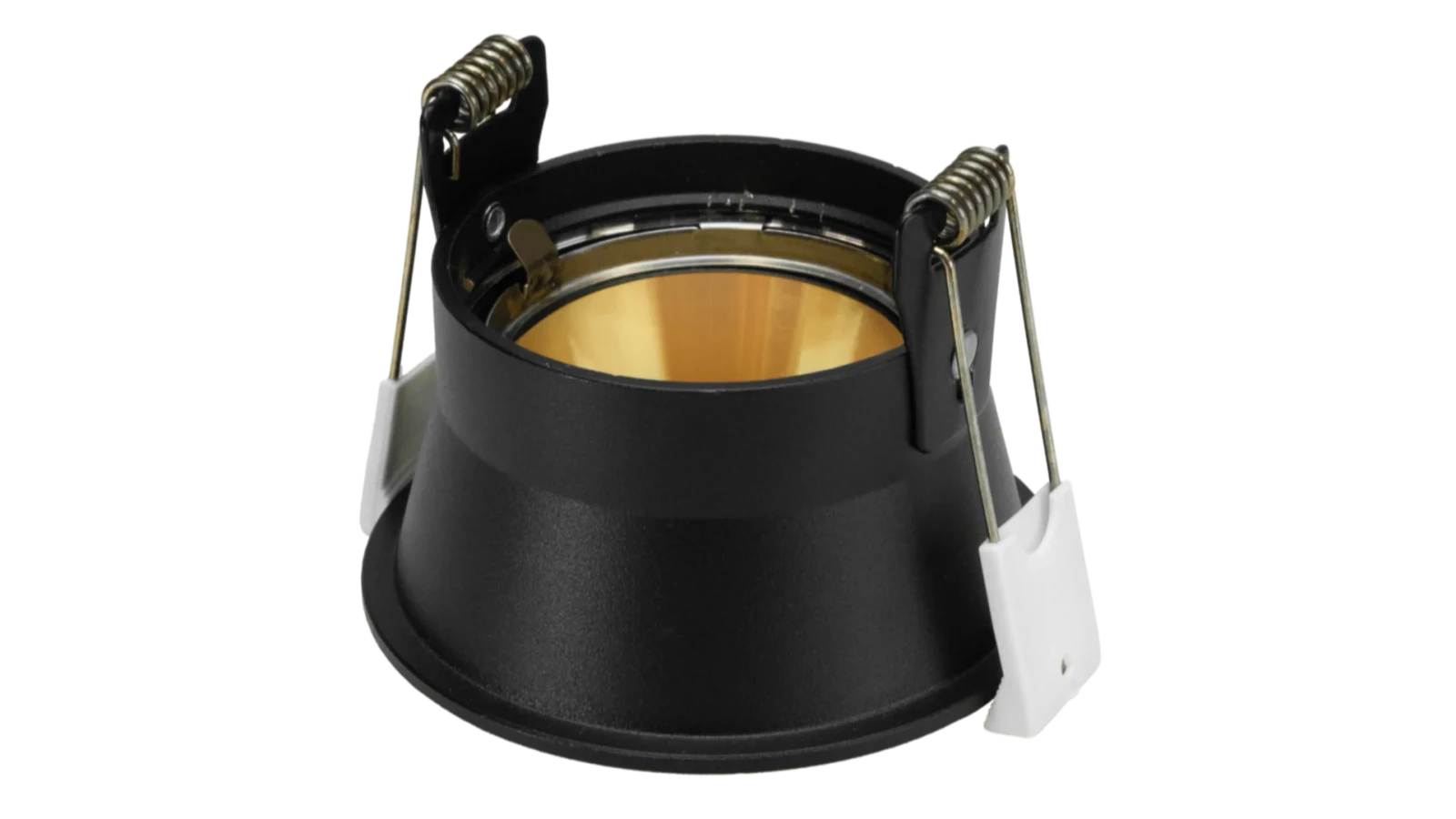 LED GU10 Inbouwspot Armatuur, Rond, IP20, Mat Zwart + Gold