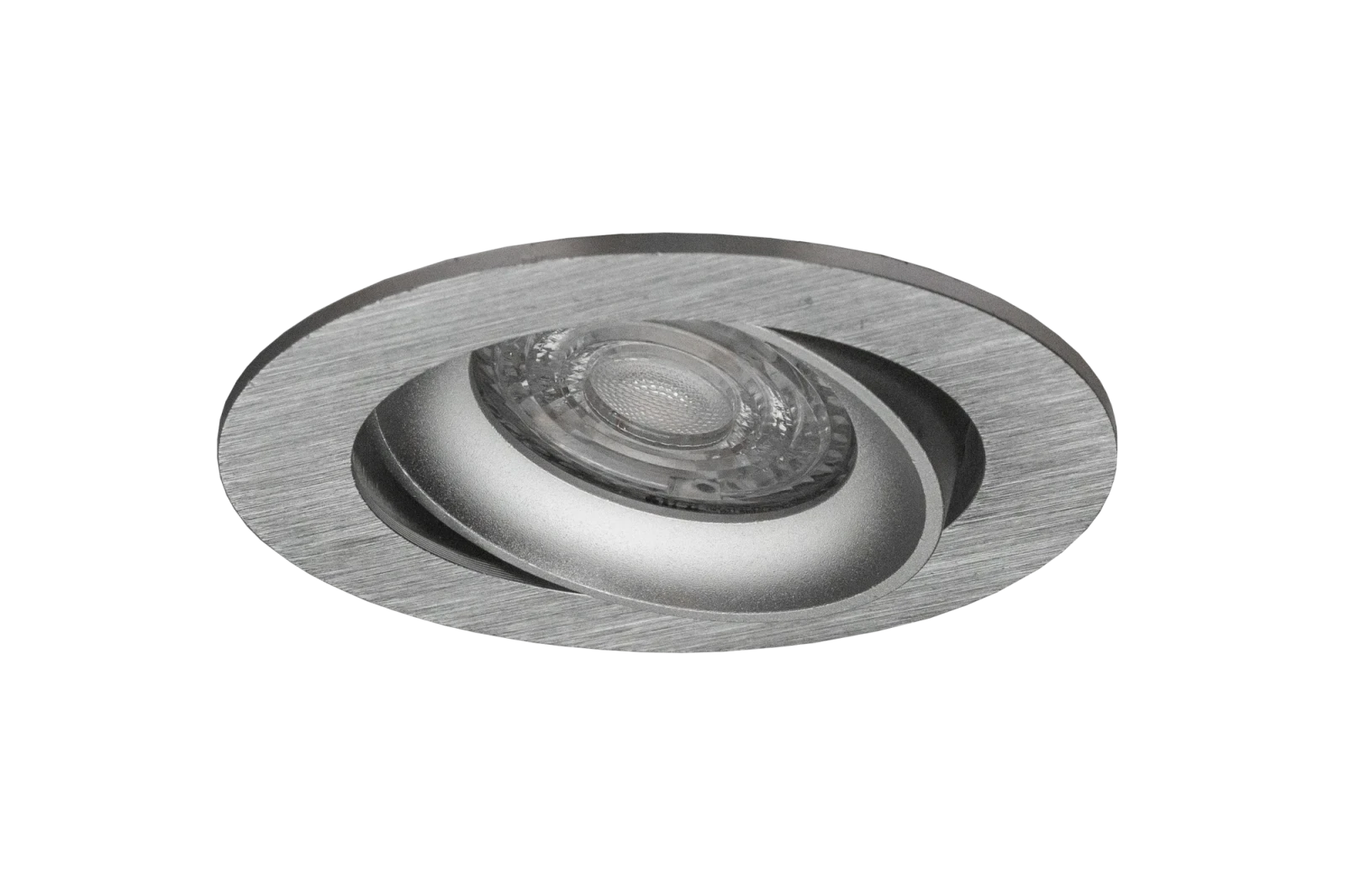 LED GU10 Inbouwspot Armatuur, Rond, Kantelbaar, IP20, Geborsteld Aluminium