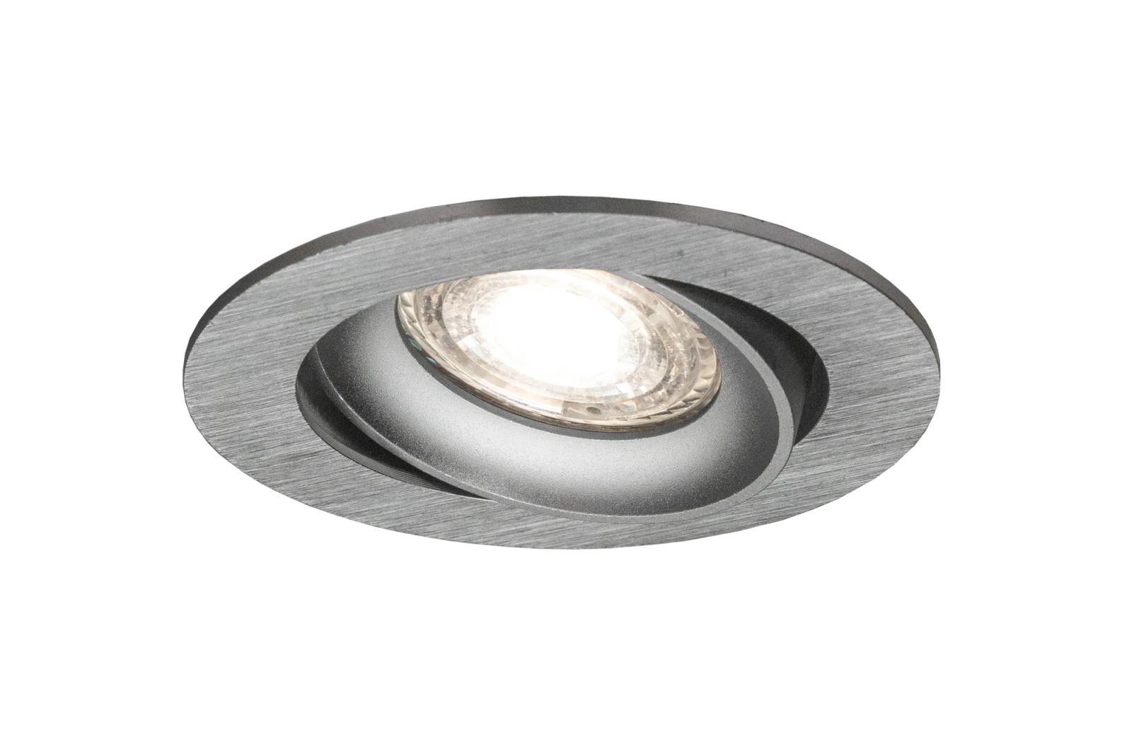 LED GU10 Inbouwspot Armatuur, Rond, Kantelbaar, IP20, Geborsteld Aluminium