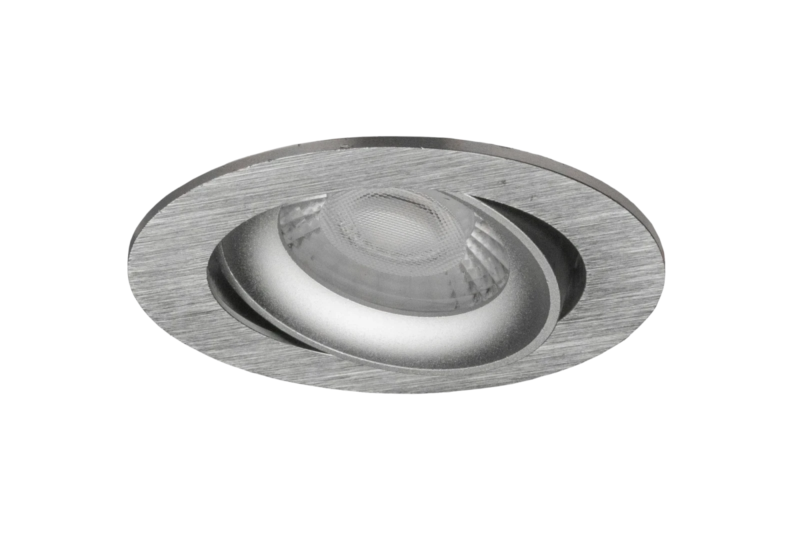 LED GU10 Inbouwspot Armatuur, Rond, Kantelbaar, IP20, Geborsteld Aluminium