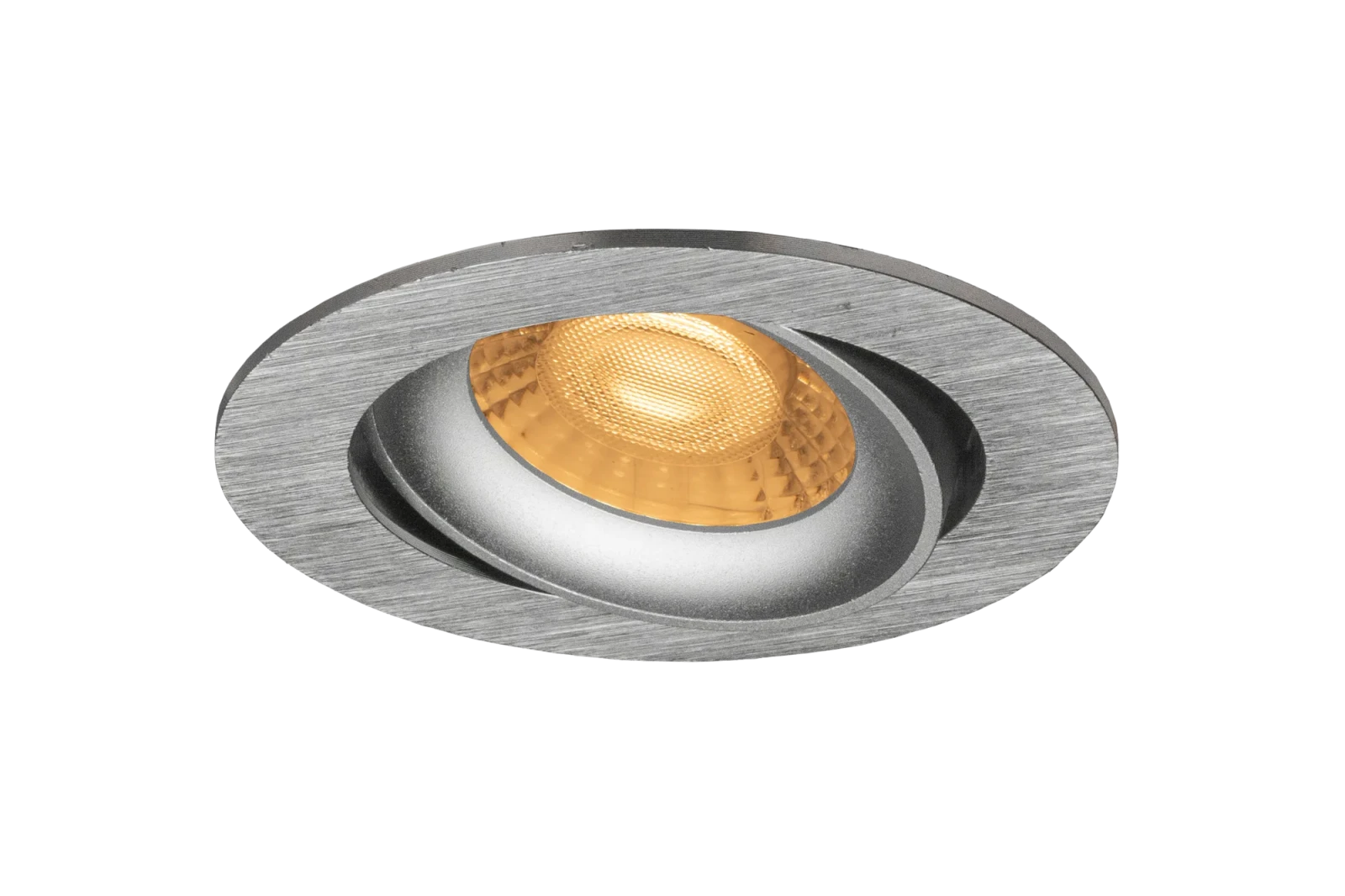 LED GU10 Inbouwspot Armatuur, Rond, Kantelbaar, IP20, Geborsteld Aluminium
