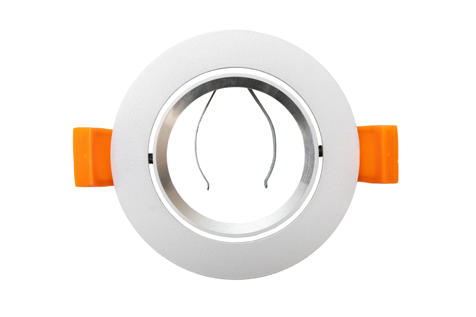 LED GU10 Inbouwspot Armatuur, Rond, Kantelbaar, IP20, Wit + Zilver