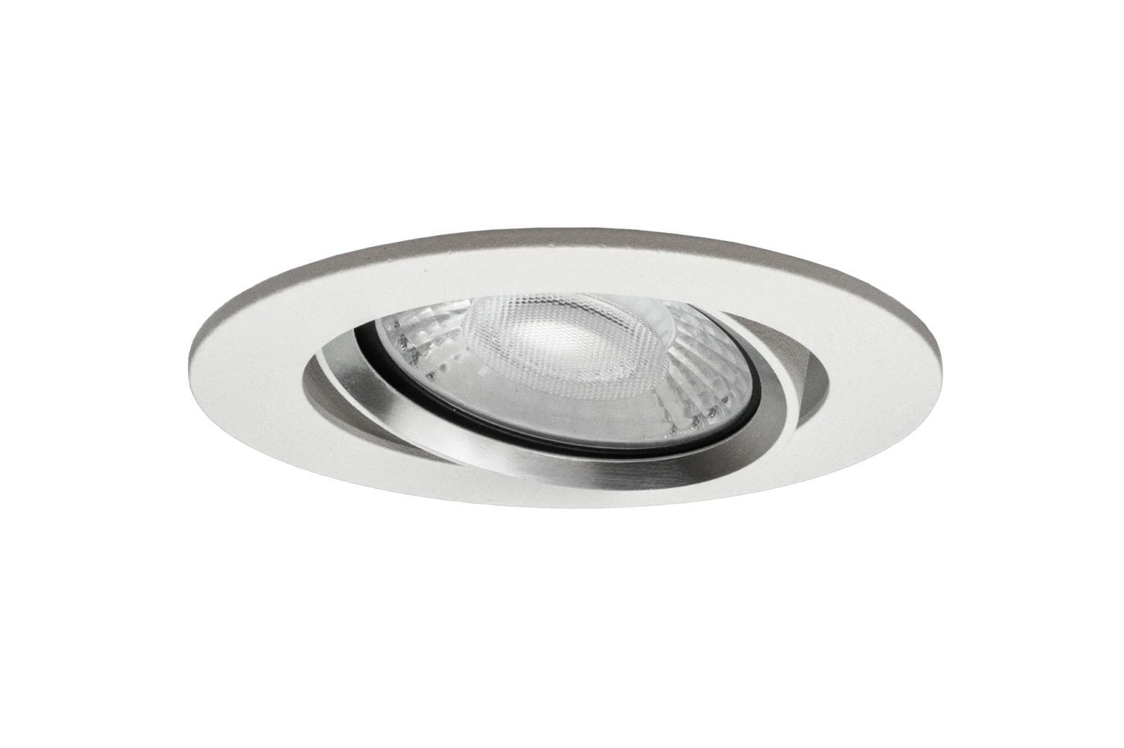 LED GU10 Inbouwspot Armatuur, Rond, Kantelbaar, IP20, Wit + Zilver