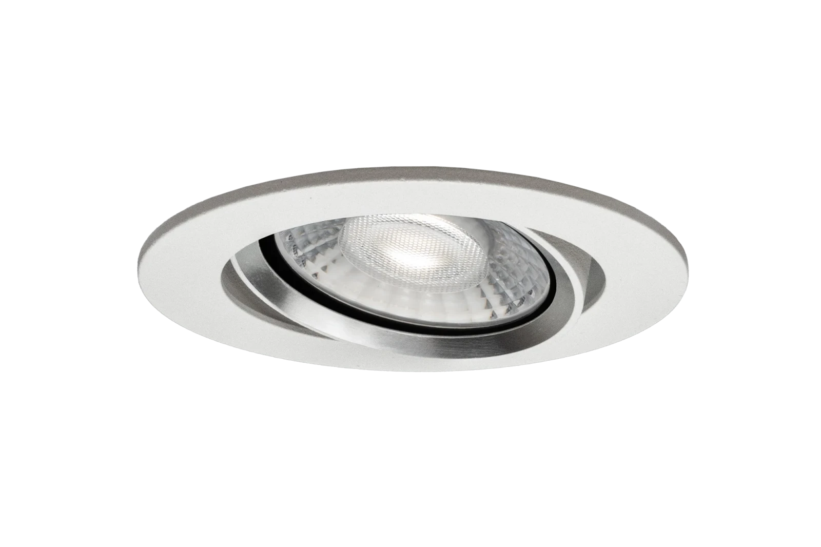 LED GU10 Inbouwspot Armatuur, Rond, Kantelbaar, IP20, Wit + Zilver