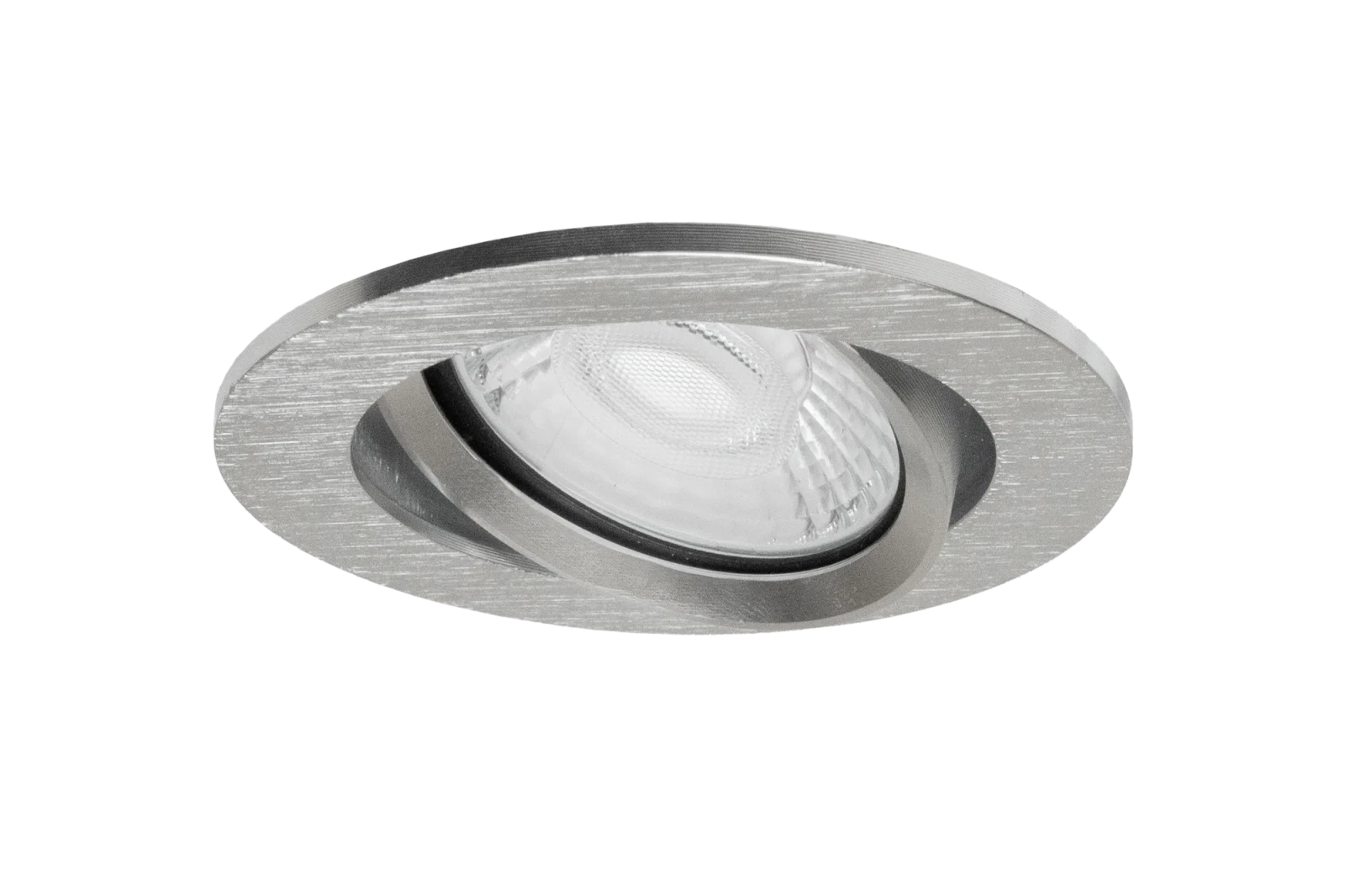 LED GU10 Inbouwspot Armatuur, Rond, Kantelbaar, IP20, Geborsteld Aluminium + Gold