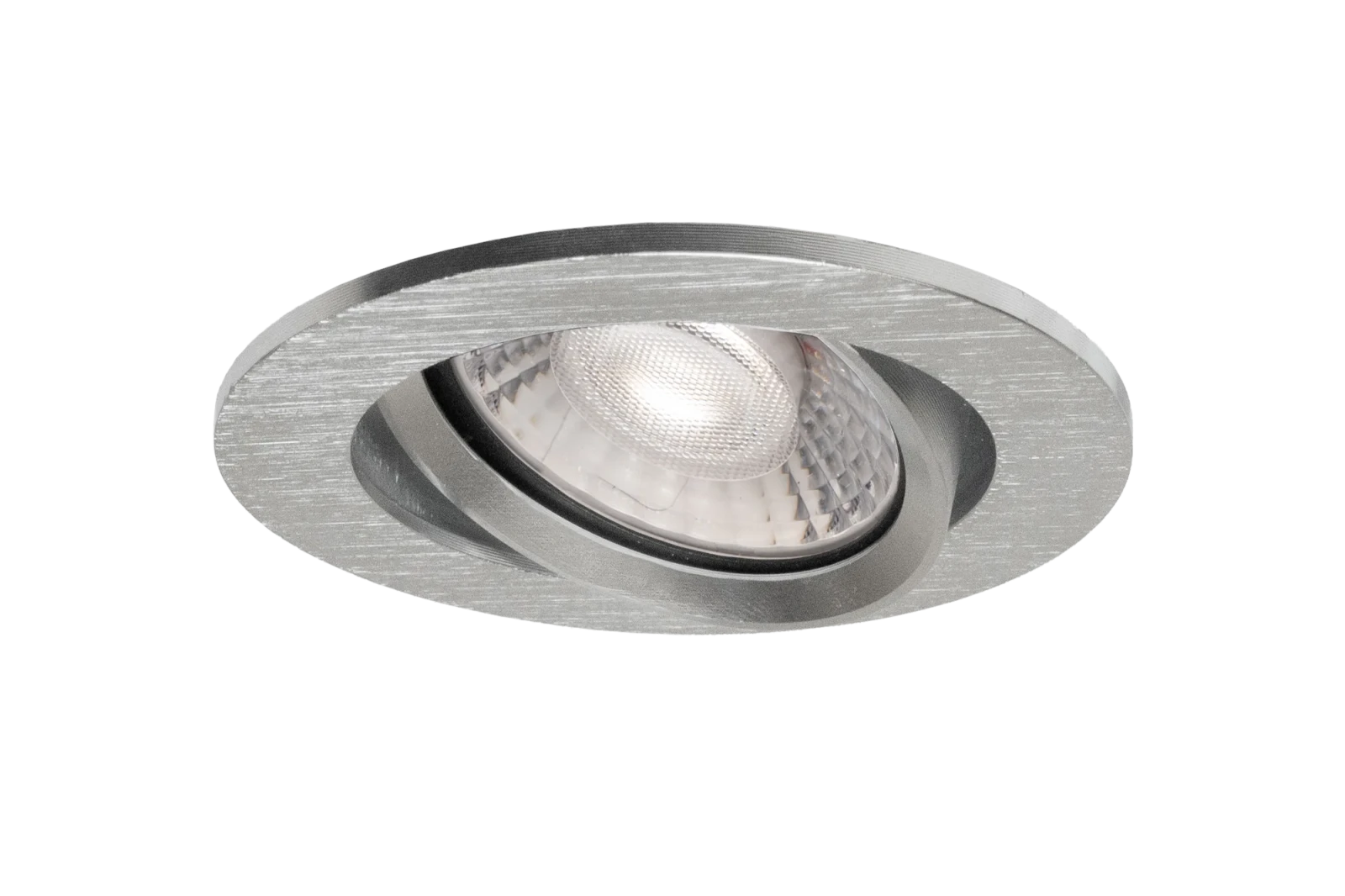 LED GU10 Inbouwspot Armatuur, Rond, Kantelbaar, IP20, Geborsteld Aluminium + Gold