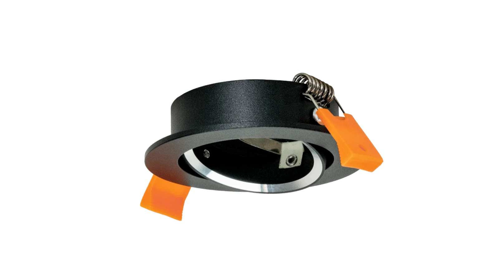 LED GU10 Inbouwspot Armatuur, Rond, Kantelbaar, IP20, Mat Zwart + Zilver