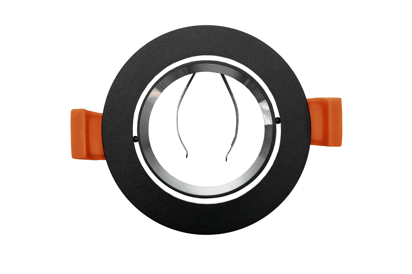 LED GU10 Inbouwspot Armatuur, Rond, Kantelbaar, IP20, Mat Zwart + Zilver
