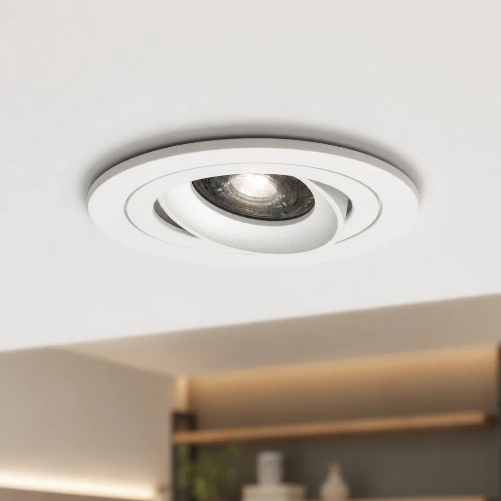 LED GU10 Inbouwspot Armatuur, Rond, Kantelbaar, IP20, Wit