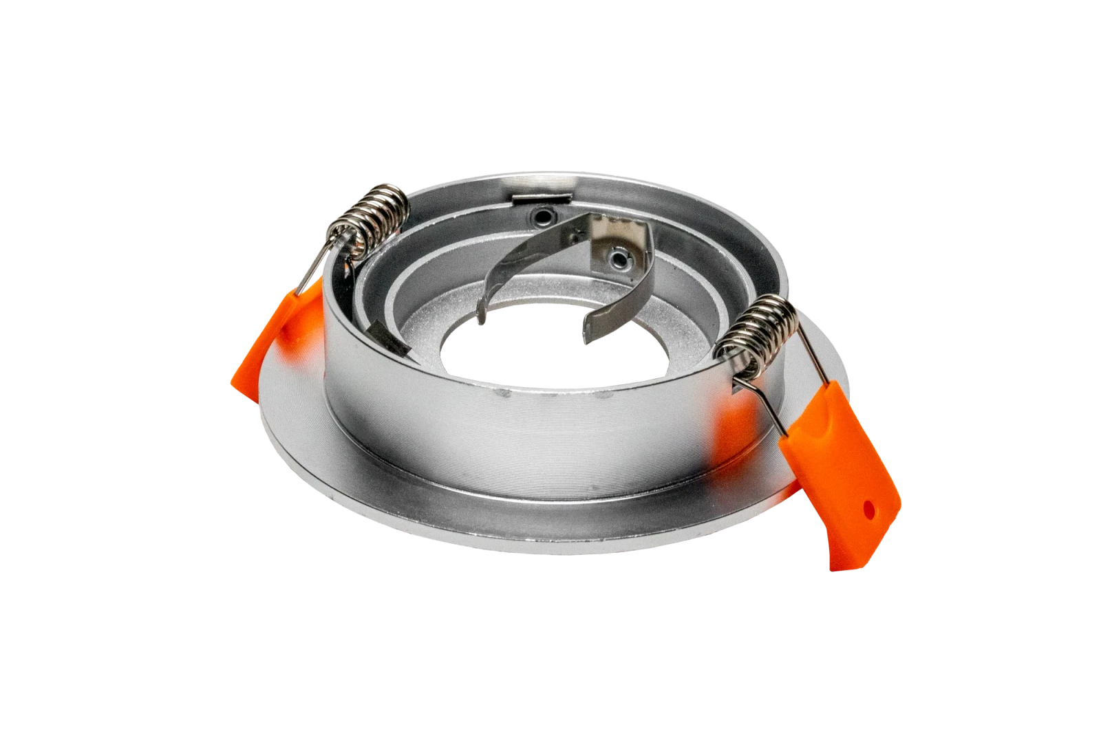 LED GU10 Inbouwspot Armatuur, Rond, Kantelbaar, IP20, Geborsteld Aluminium + Zilver
