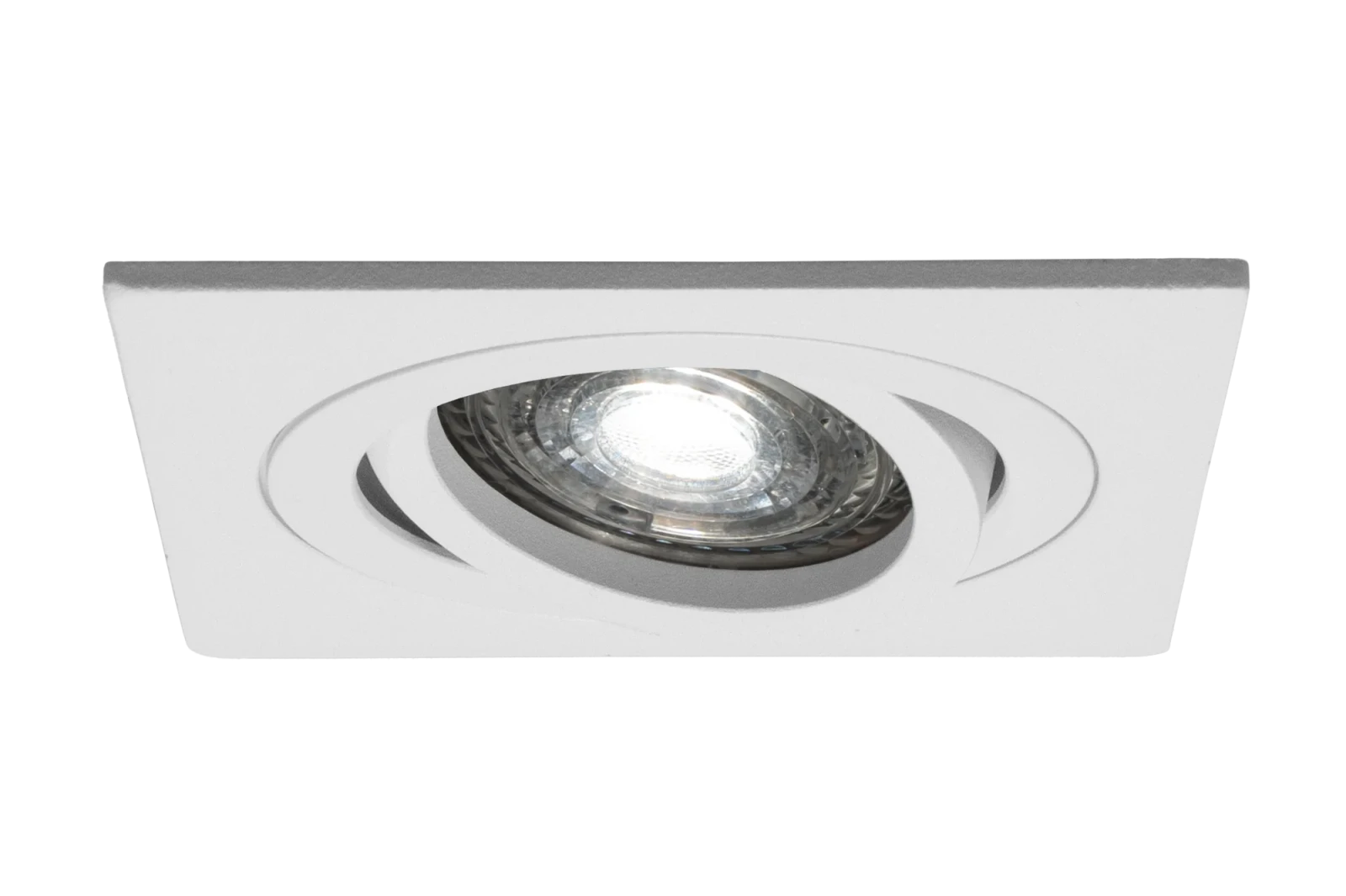 LED GU10 Inbouwspot Armatuur, Vierkant, Kantelbaar, IP20, Wit