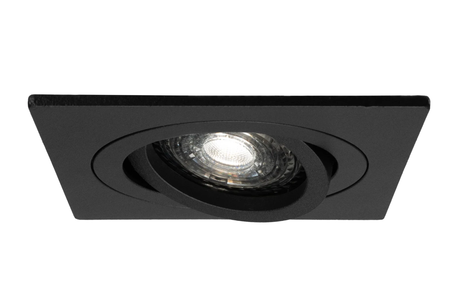 LED GU10 Inbouwspot Armatuur, Vierkant, Kantelbaar, IP20, Mat Zwart