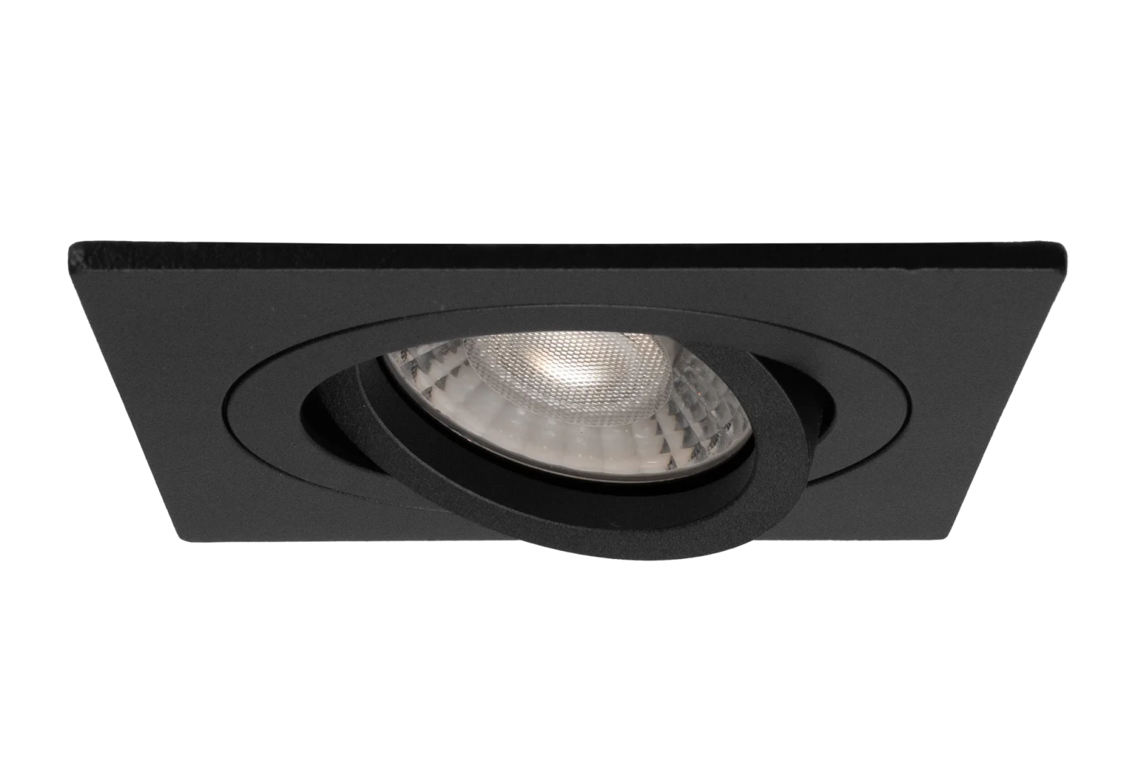 LED GU10 Inbouwspot Armatuur, Vierkant, Kantelbaar, IP20, Mat Zwart