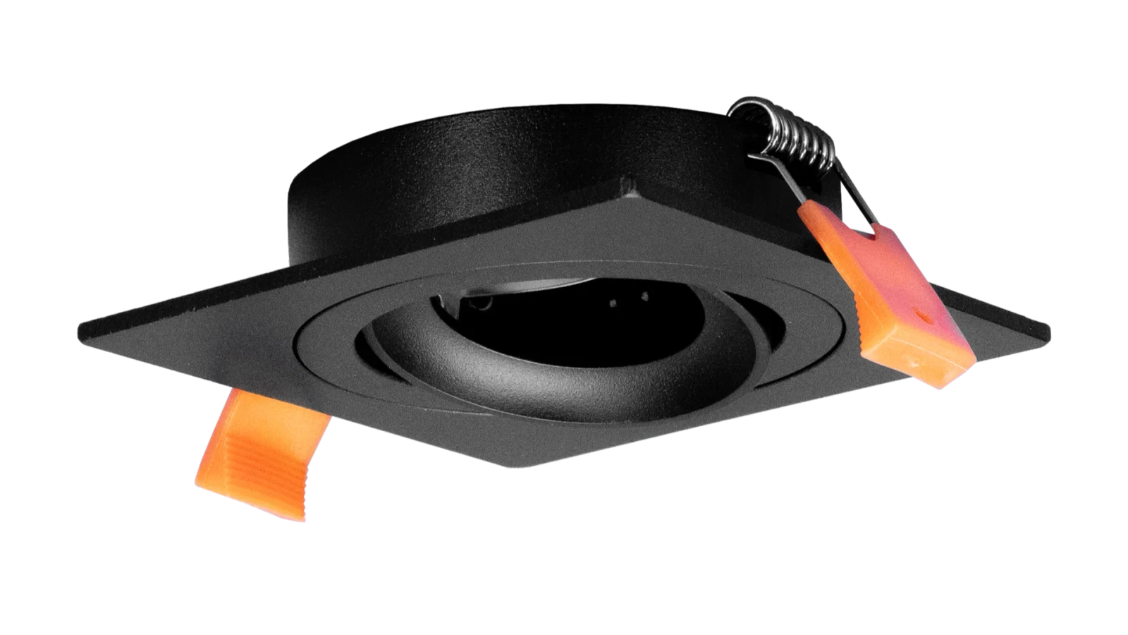 LED GU10 Inbouwspot Armatuur, Vierkant, Kantelbaar, Boorgat Ø80mm, IP20, Mat Zwart