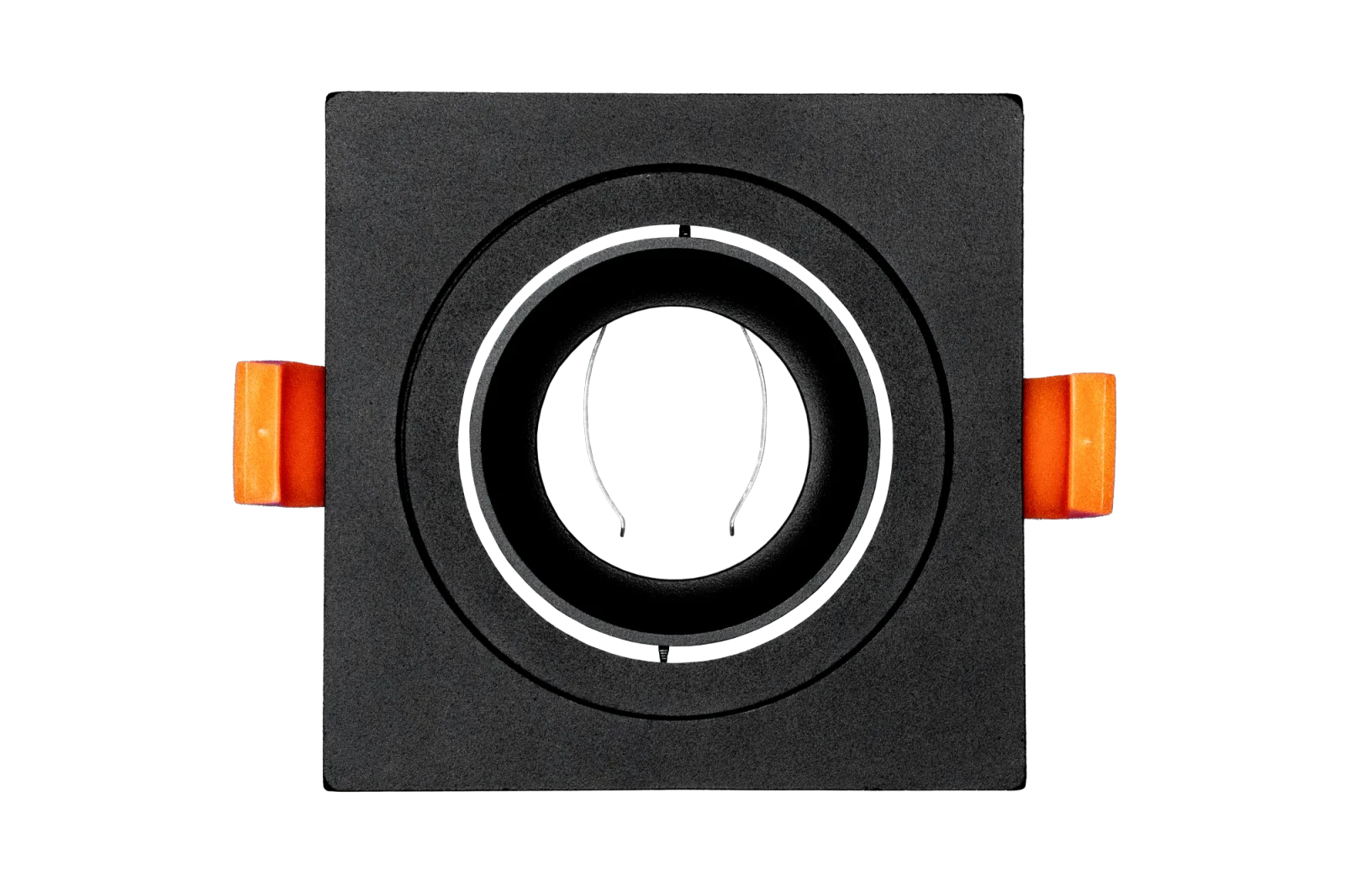 LED GU10 Inbouwspot Armatuur, Vierkant, Kantelbaar, Boorgat Ø80mm, IP20, Mat Zwart