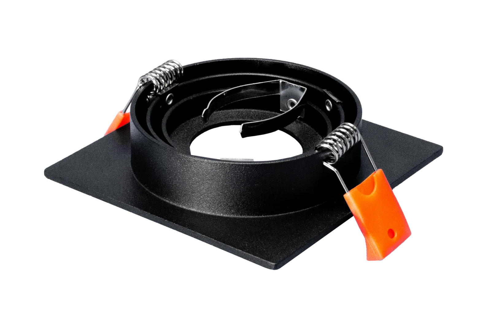 LED GU10 Inbouwspot Armatuur, Vierkant, Kantelbaar, Boorgat Ø80mm, IP20, Mat Zwart