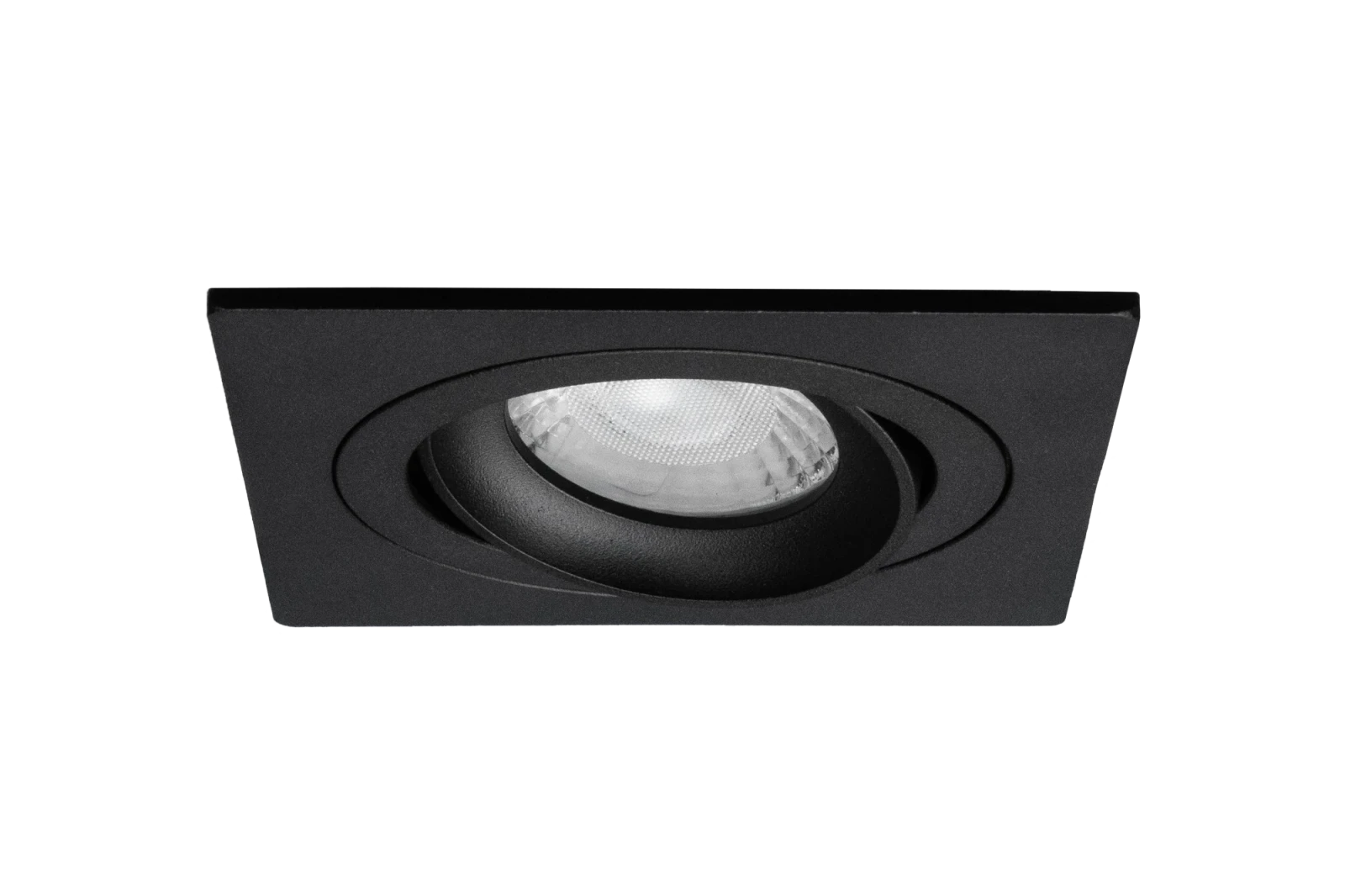 LED GU10 Inbouwspot Armatuur, Vierkant, Kantelbaar, Boorgat Ø80mm, IP20, Mat Zwart