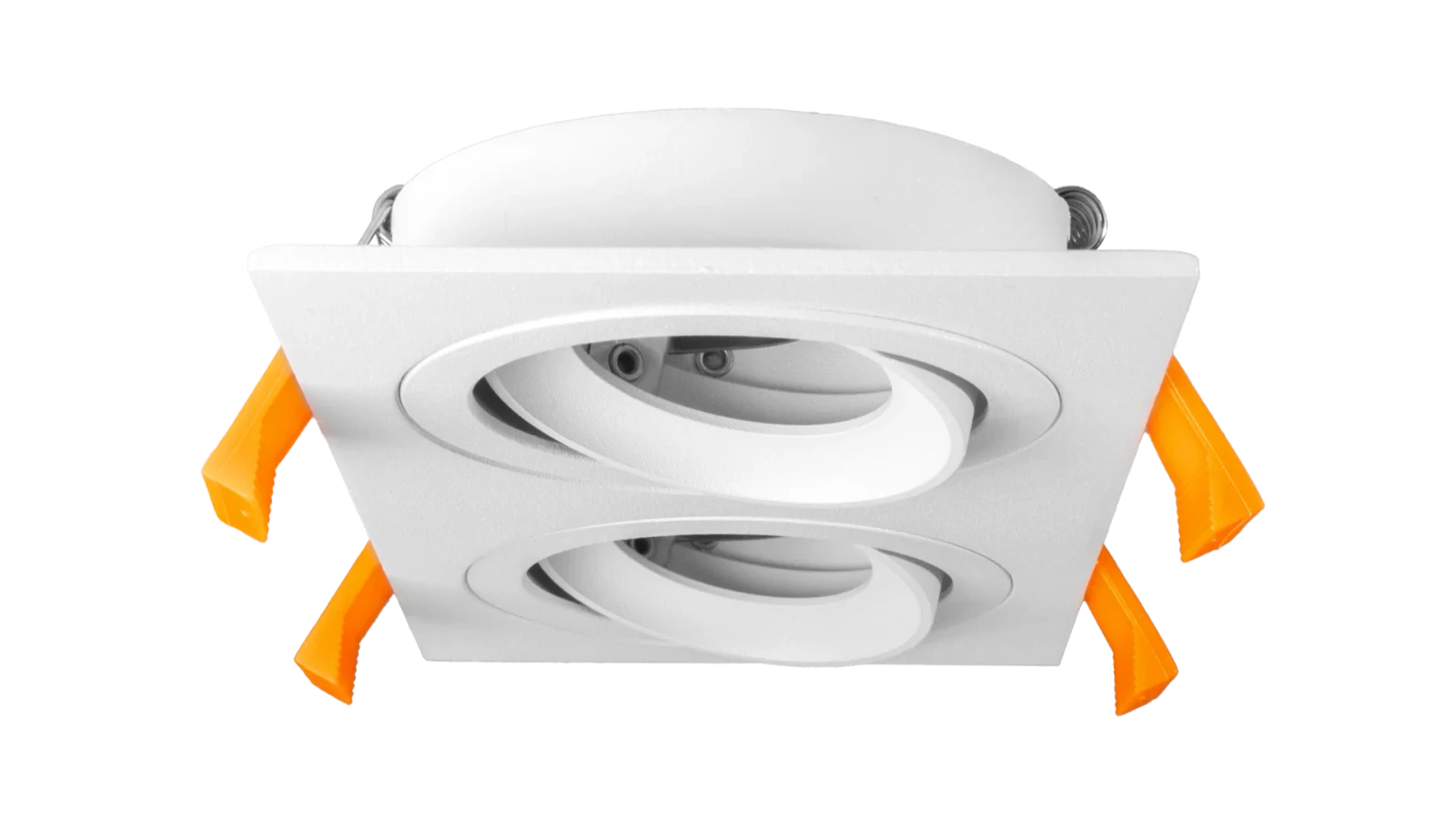 LED GU10 Inbouwspot Armatuur, Dubbel Vierkant, Kantelbaar, IP20, Wit