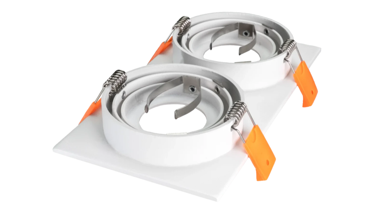 LED GU10 Inbouwspot Armatuur, Dubbel Vierkant, Kantelbaar, IP20, Wit